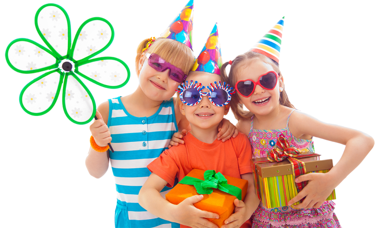 3 girls at a birthday party